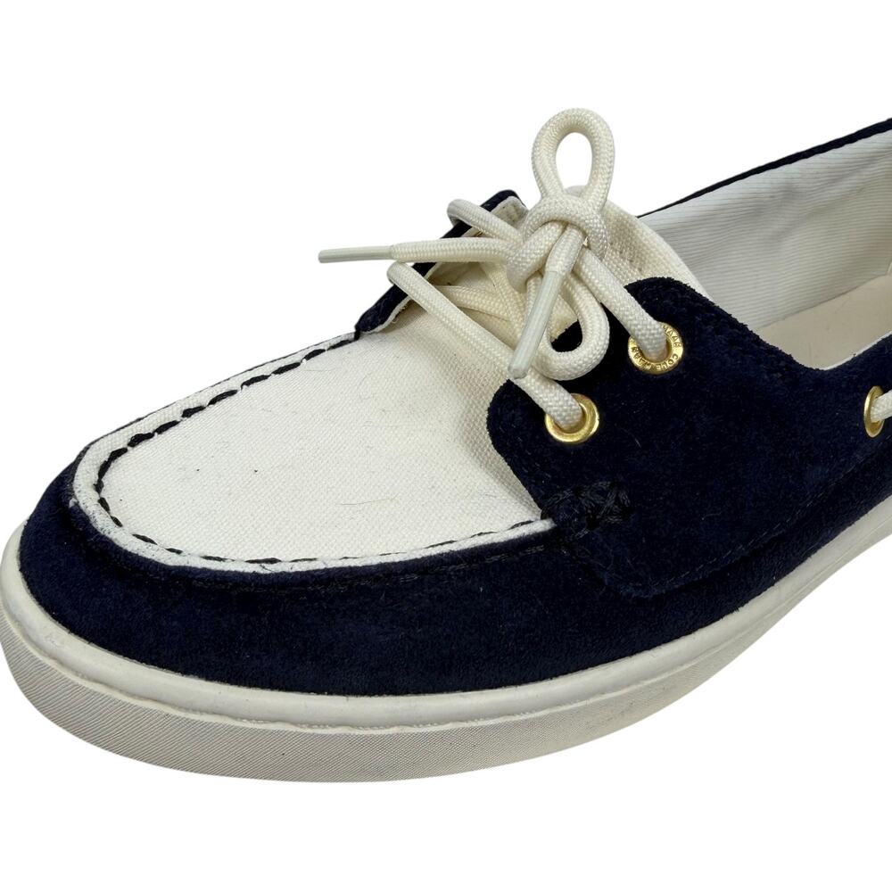 NEW Cole Haan Nantucket Canvas Suede Boat Shoes Midnight Moon Size 8B - Picture 6 of 15
